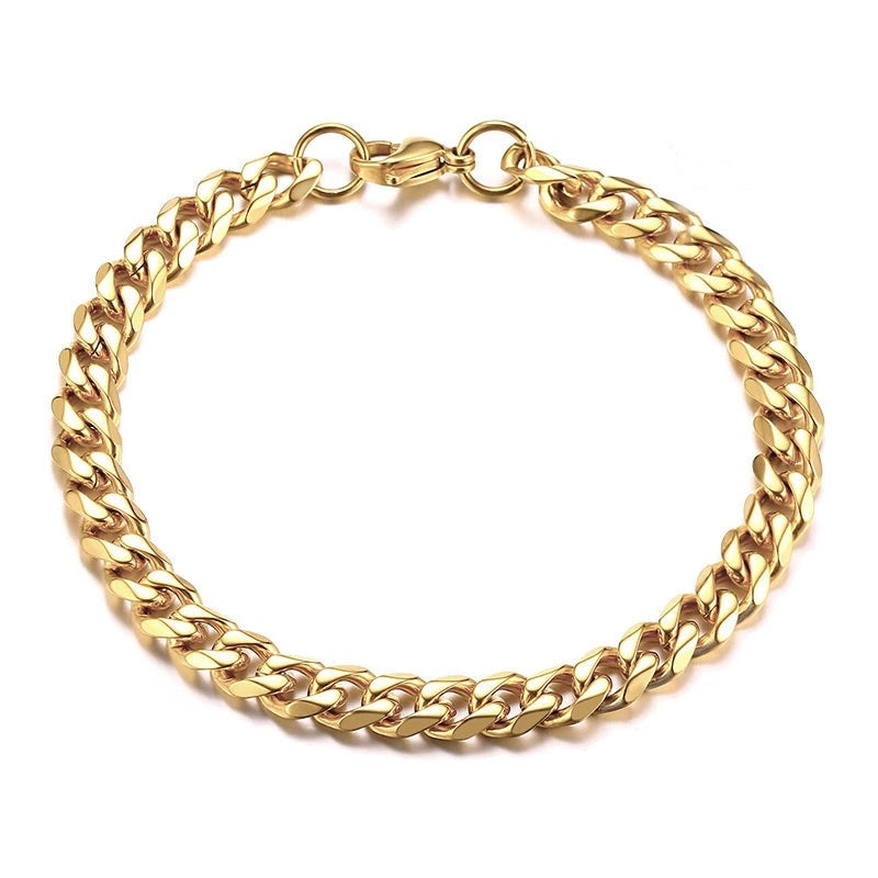 Gold Miami Curb Chain Bracelet