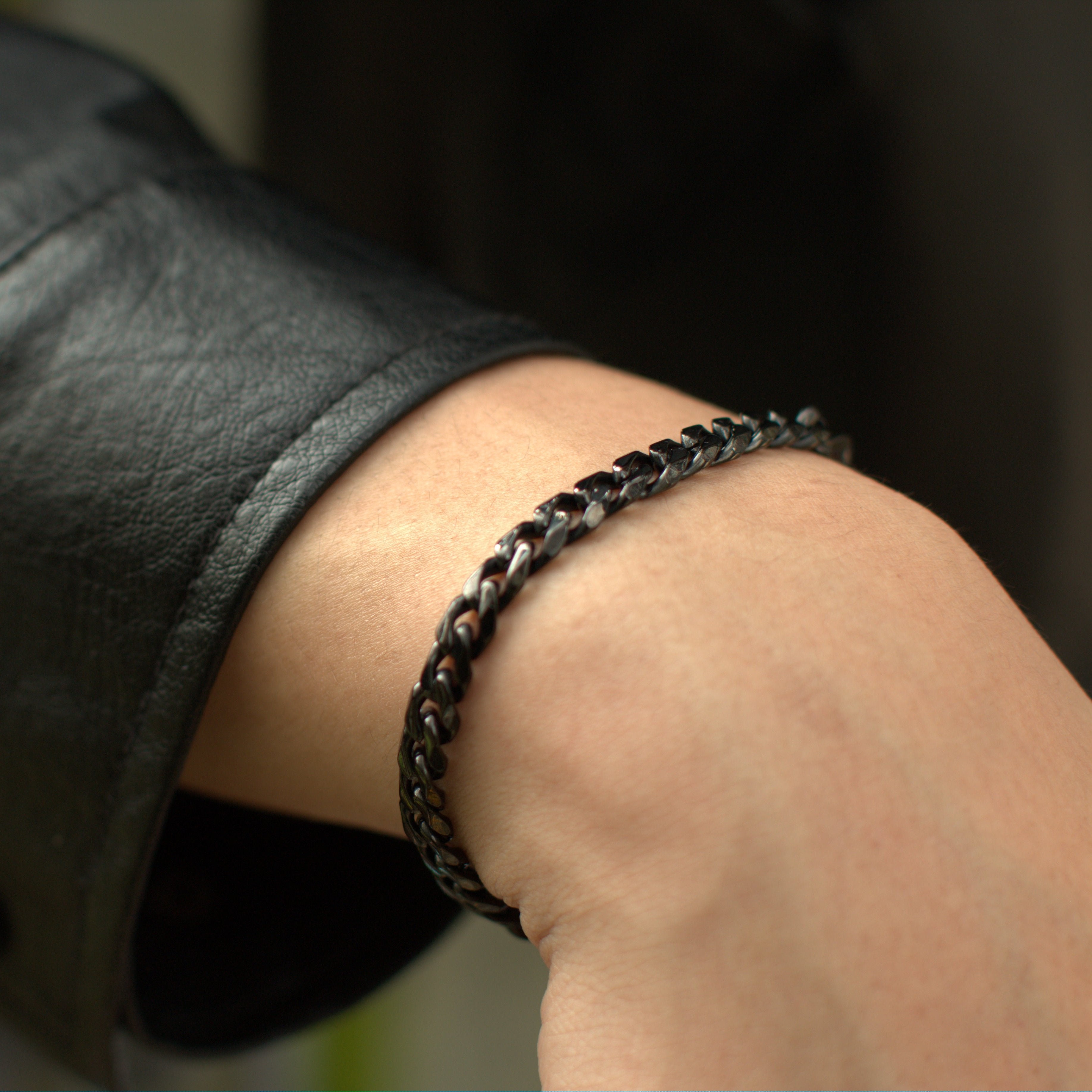 Black Miami Curb Chain Bracelet